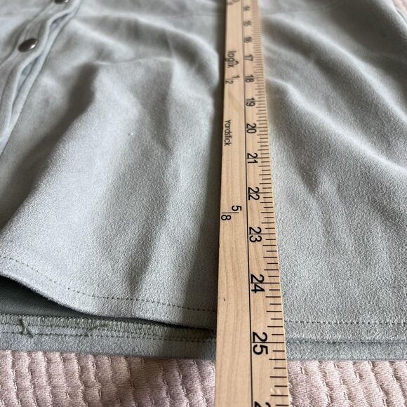 Bagatelle Collection Jacket Womens Large Sage Faux Suede Snap Shacket Collared - Picture 13 of 14